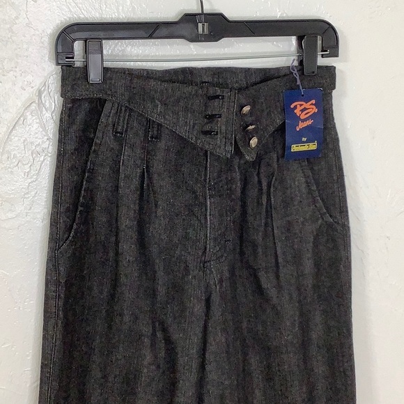VGT Panhandle Slim fold over waist rib cage high waisted black jeans SZ 9/10 NWT - Picture 3 of 16